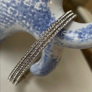 White House Black Market Pave Crystal Bracelets - Set of 3 Bangles